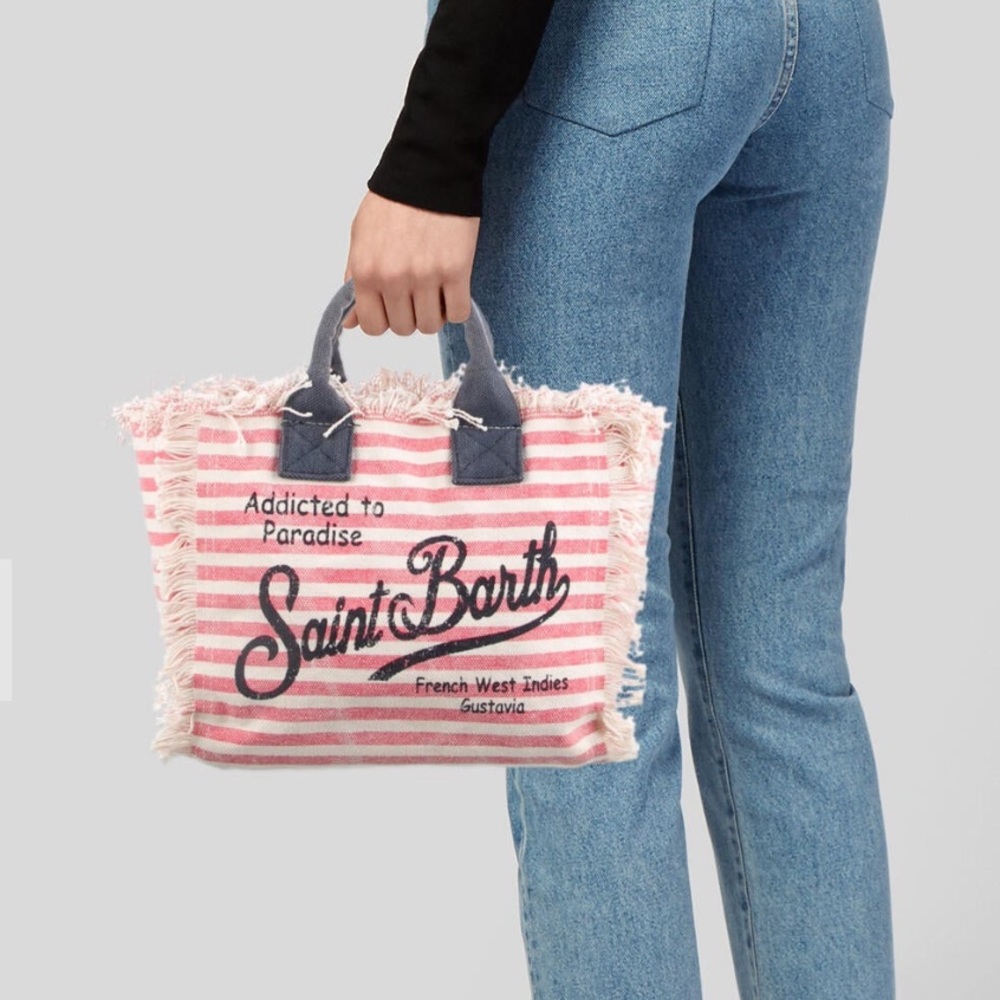 MC2 Saint Barth Red and White Striped Tote